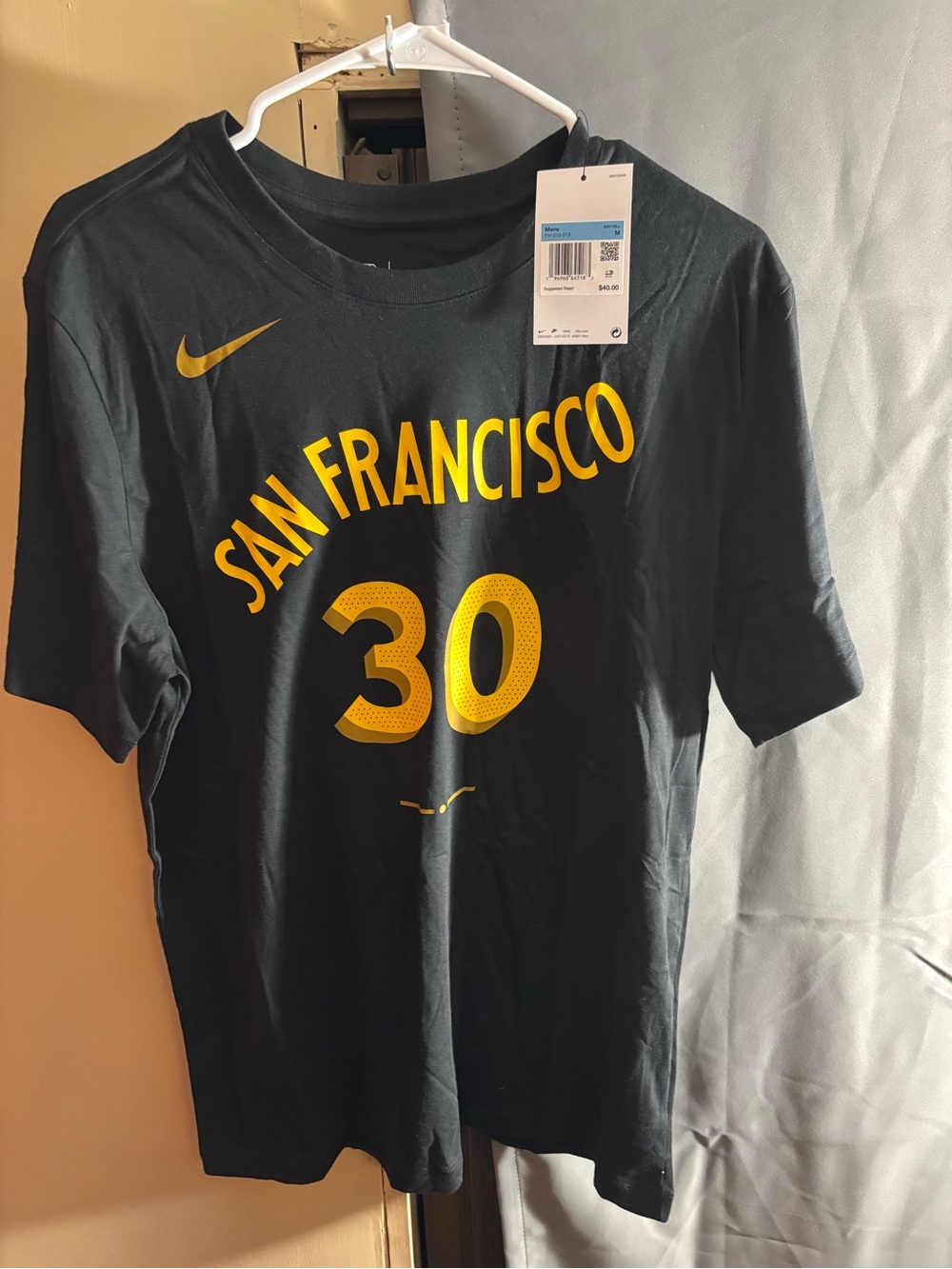 Nike Black San Francisco #30 Basketball Tee with Gold Graphics